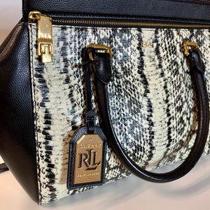 Ralph Lauren satchel. Snakeskin embossed leather